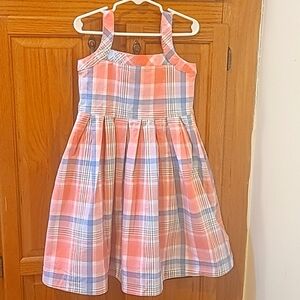 Hope and Henry organic cotton multi-colored sleeveless dress for a girl, size 5.